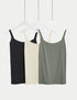 Marks & Spencer"3pk Cotton Rich Lace Trim Vests"